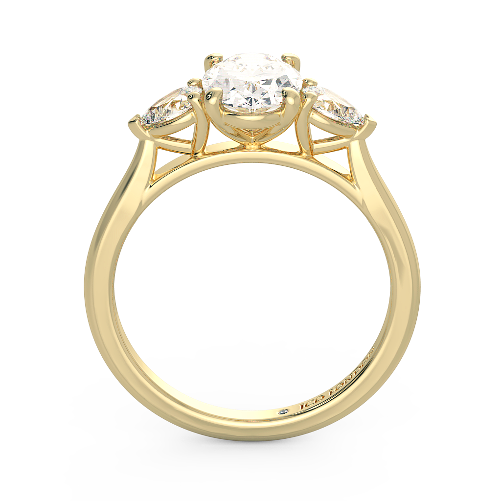 Oval Three Stone Engagement Rings