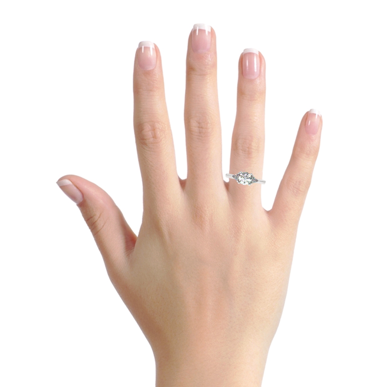 Round Three Stone Engagement Rings