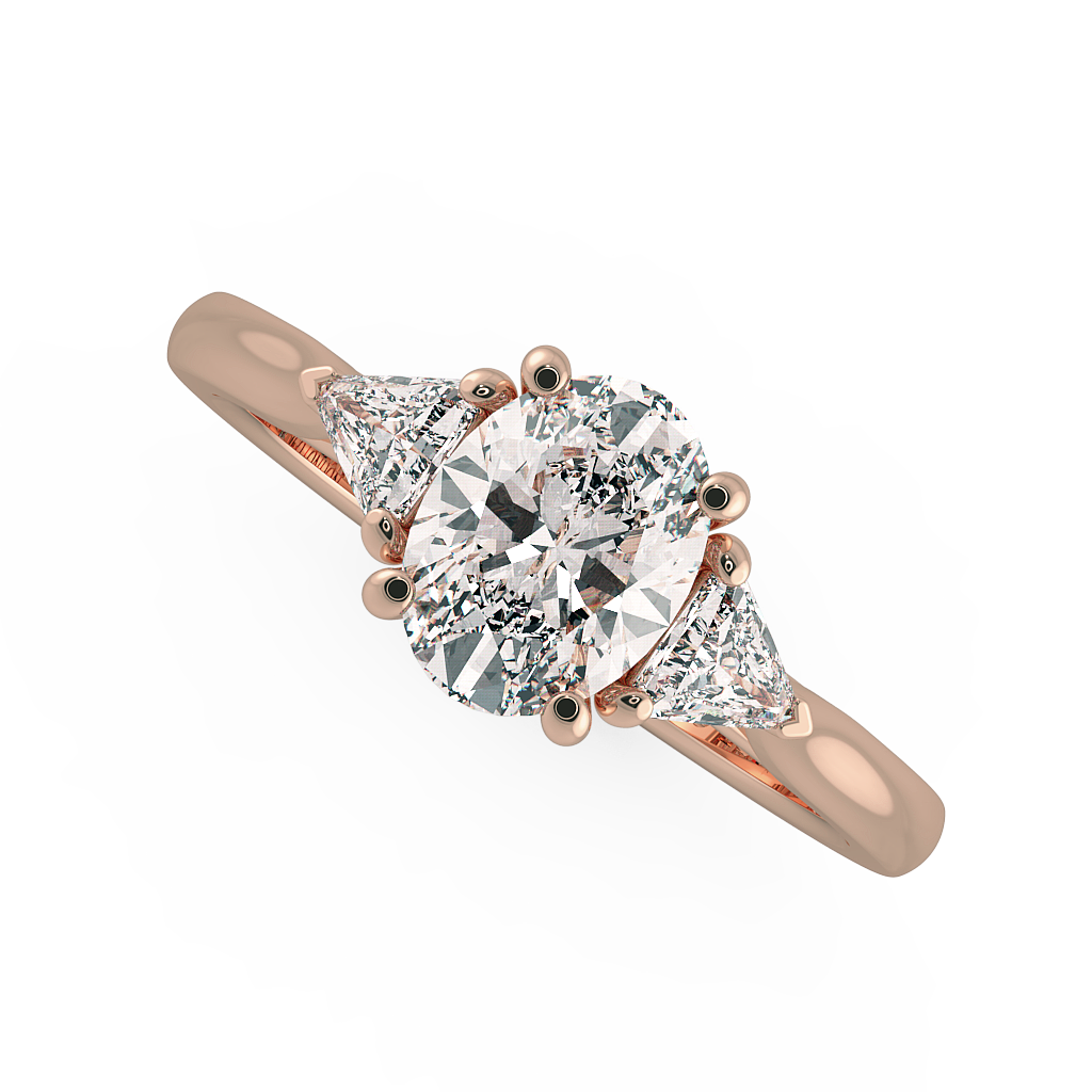 Oval Three Stone Engagement Rings