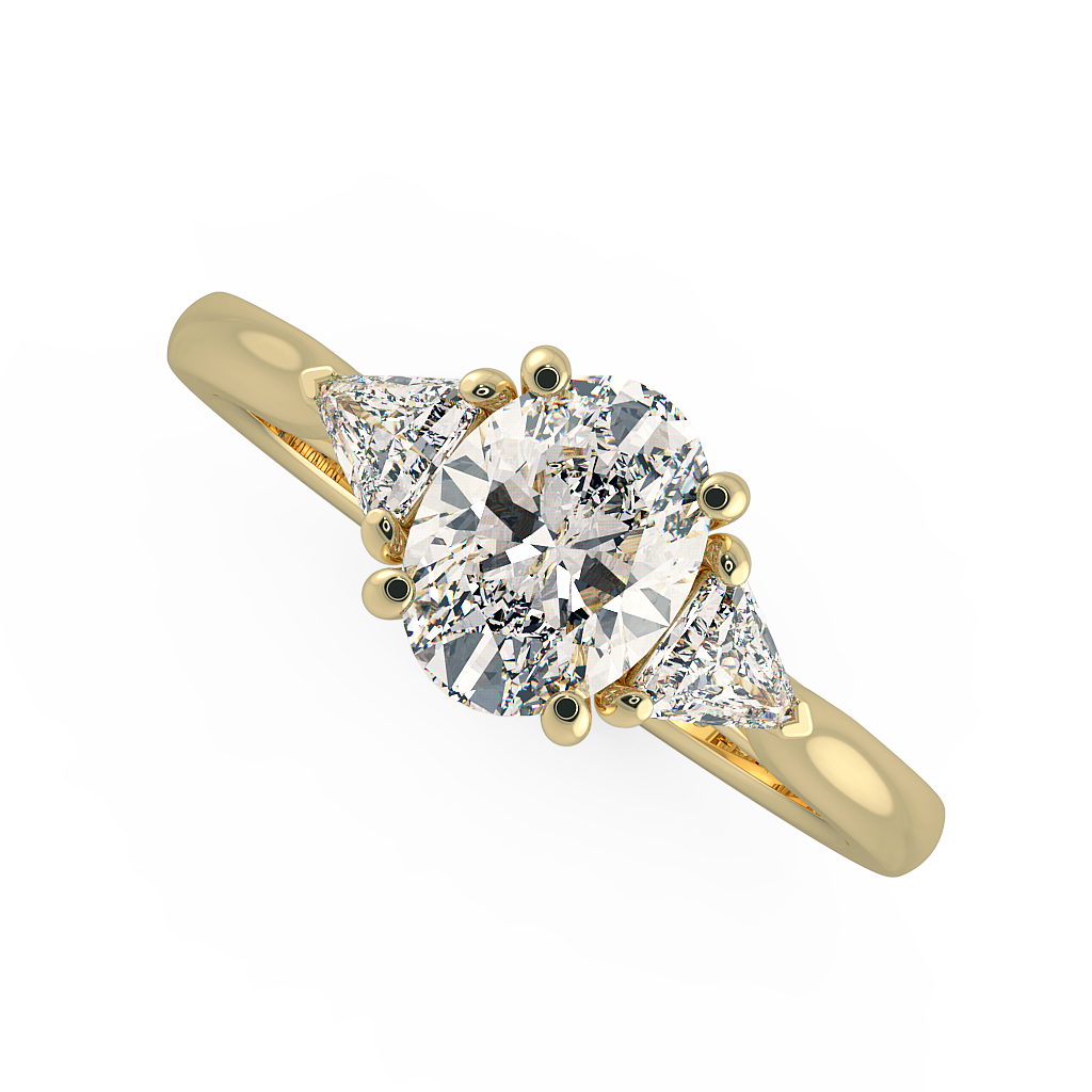 Oval Three Stone Engagement Rings