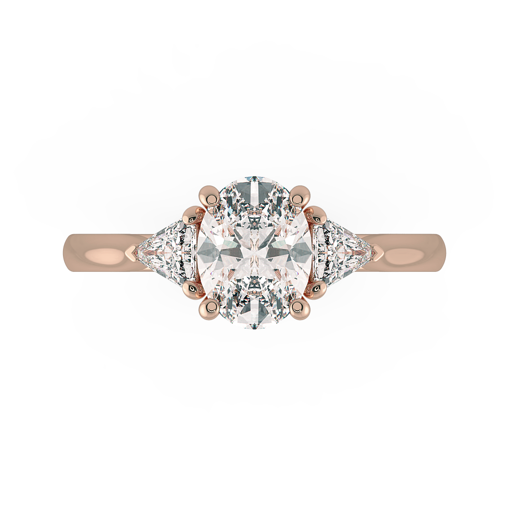 Oval Three Stone Engagement Rings