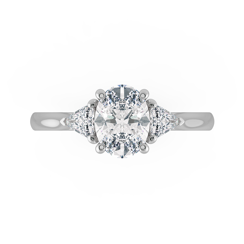 Oval Three Stone Engagement Rings