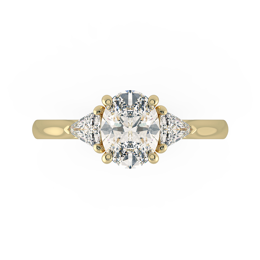 Oval Three Stone Engagement Rings
