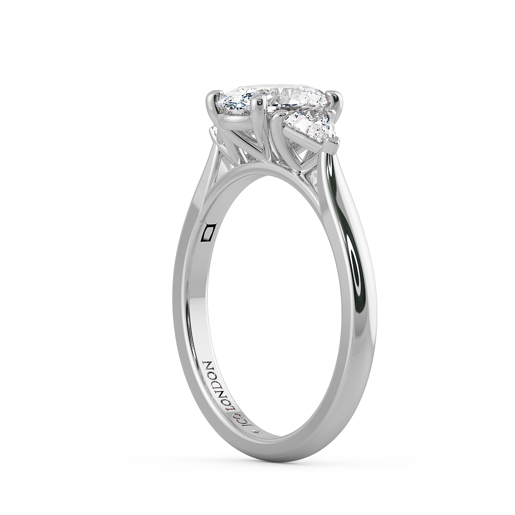 Oval Three Stone Engagement Rings