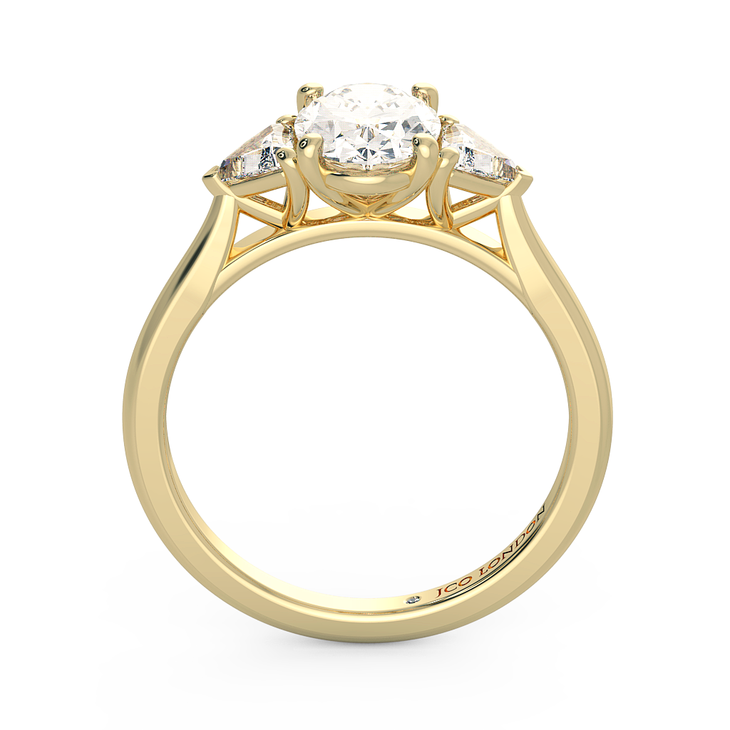 Oval Three Stone Engagement Rings