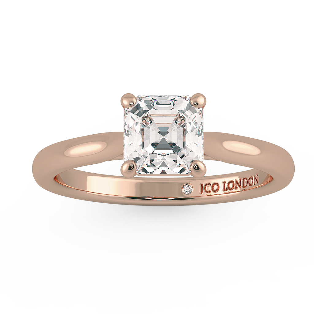 Asscher Solitaire Engagement Rings