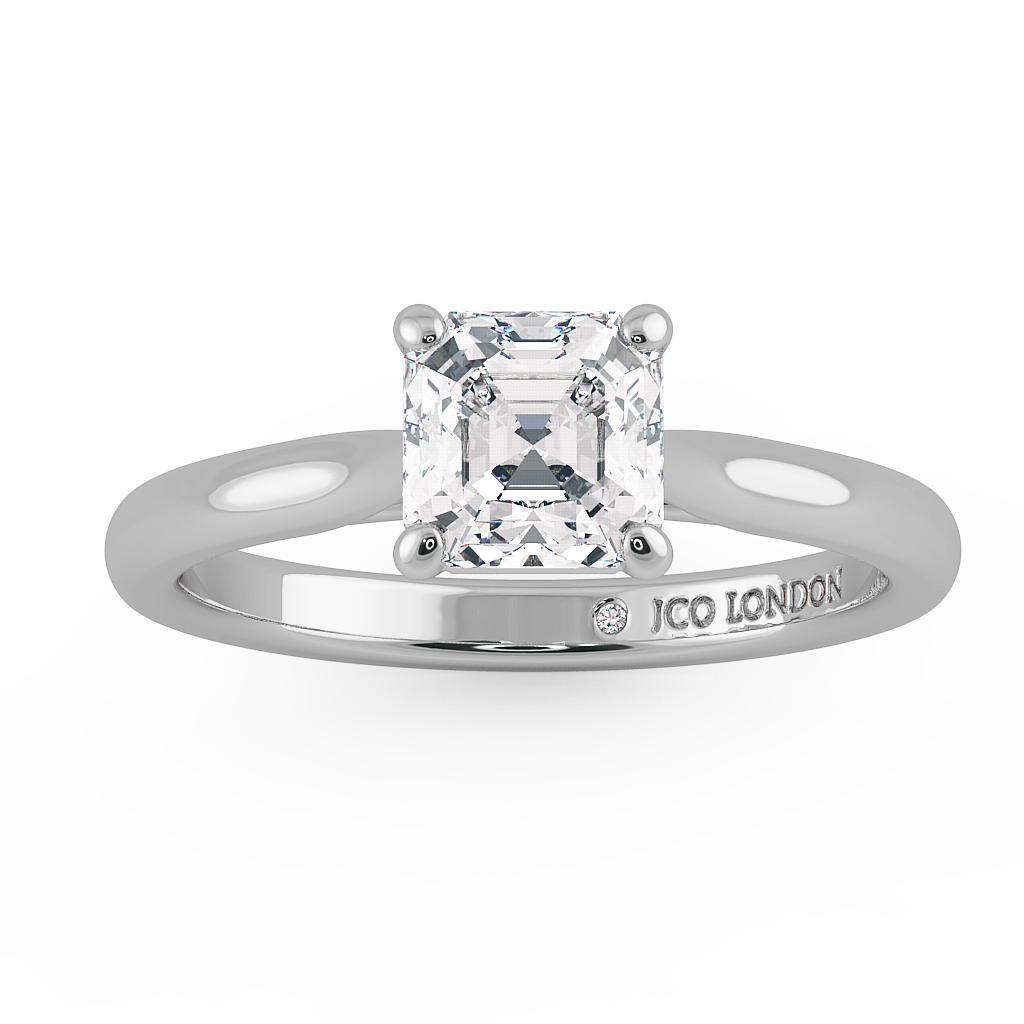 Asscher Solitaire Engagement Rings
