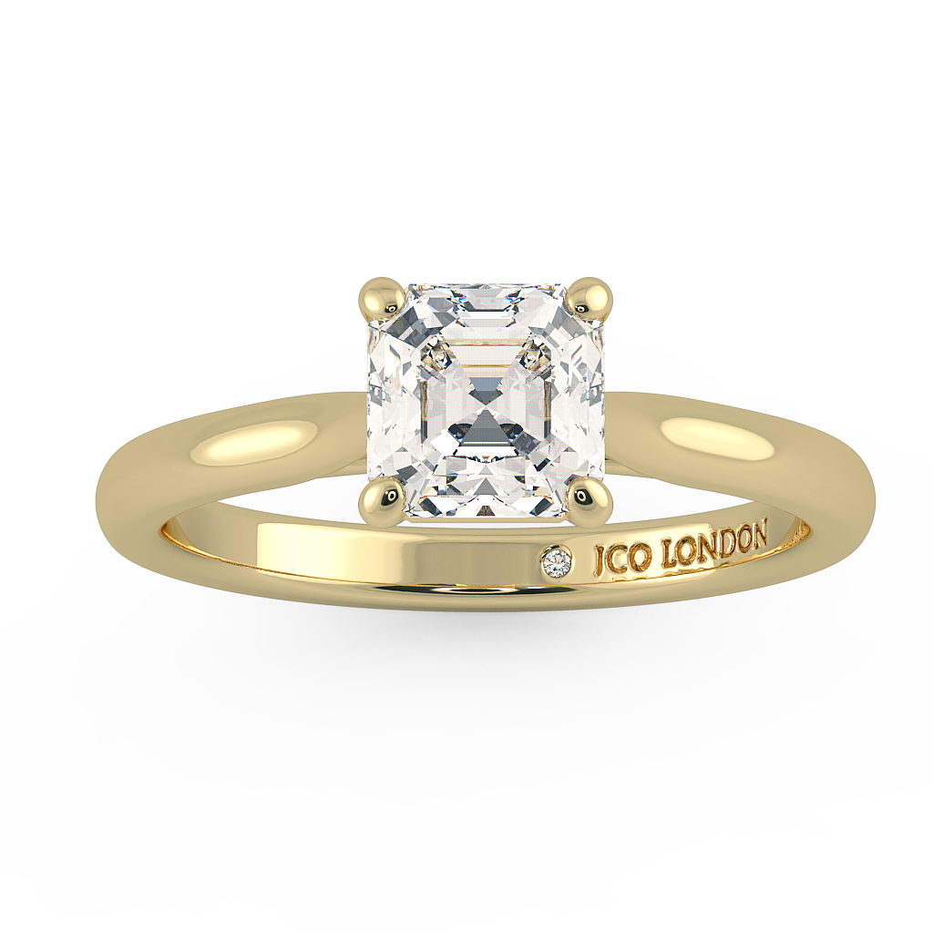 Asscher Solitaire Engagement Rings