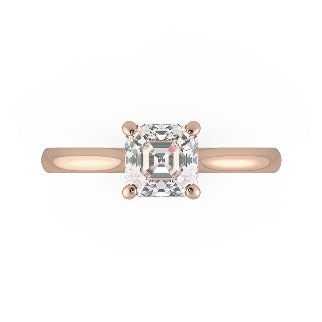 Asscher Solitaire Engagement Rings