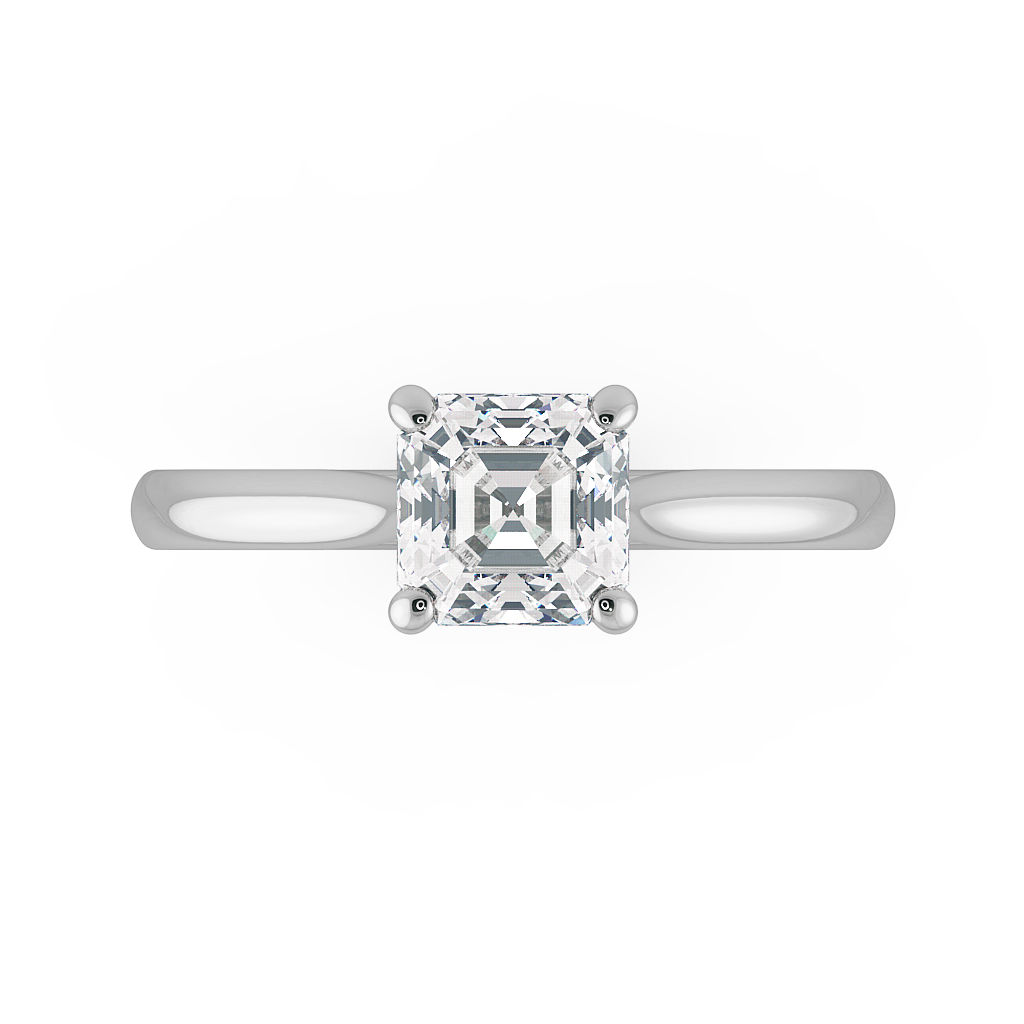 Asscher Solitaire Engagement Rings