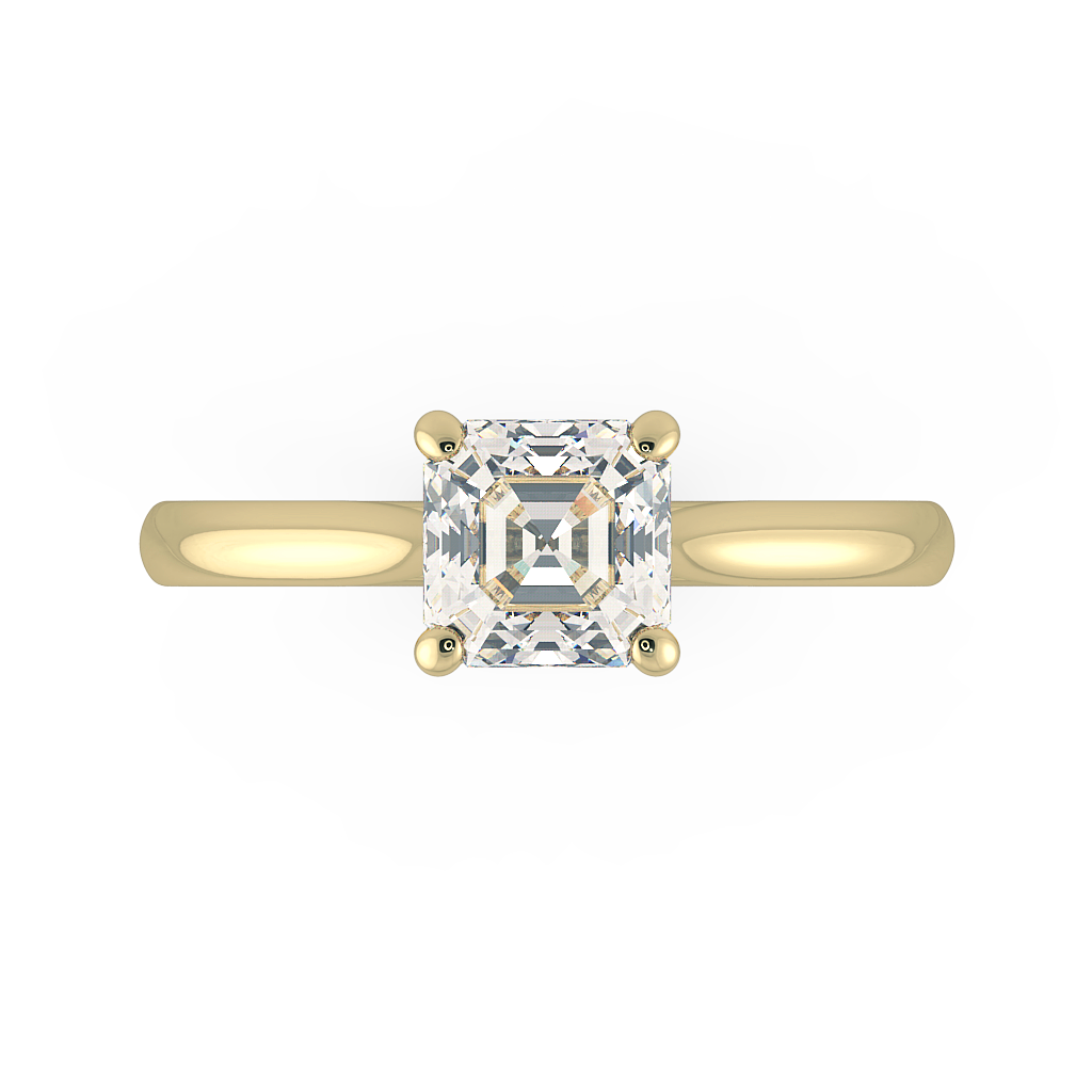 Asscher Solitaire Engagement Rings