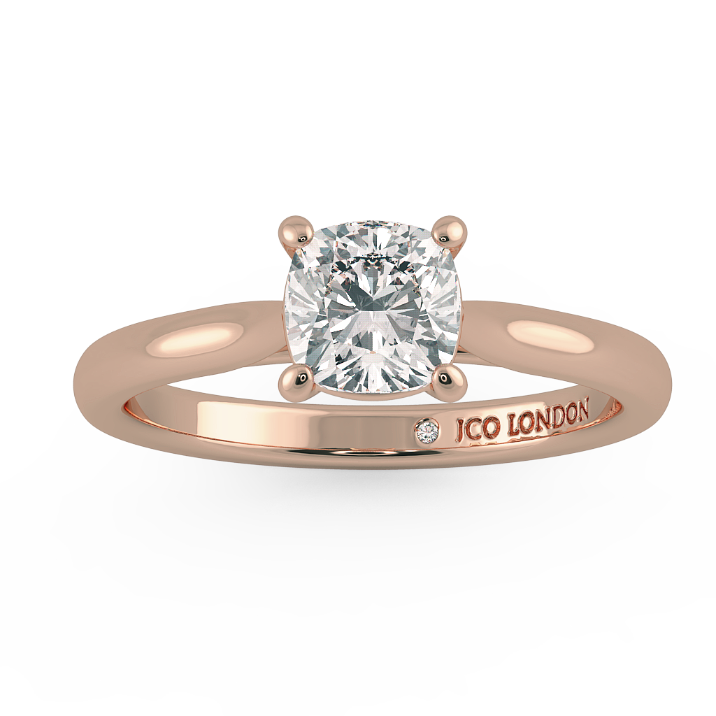 Cushion Solitaire Engagement Rings