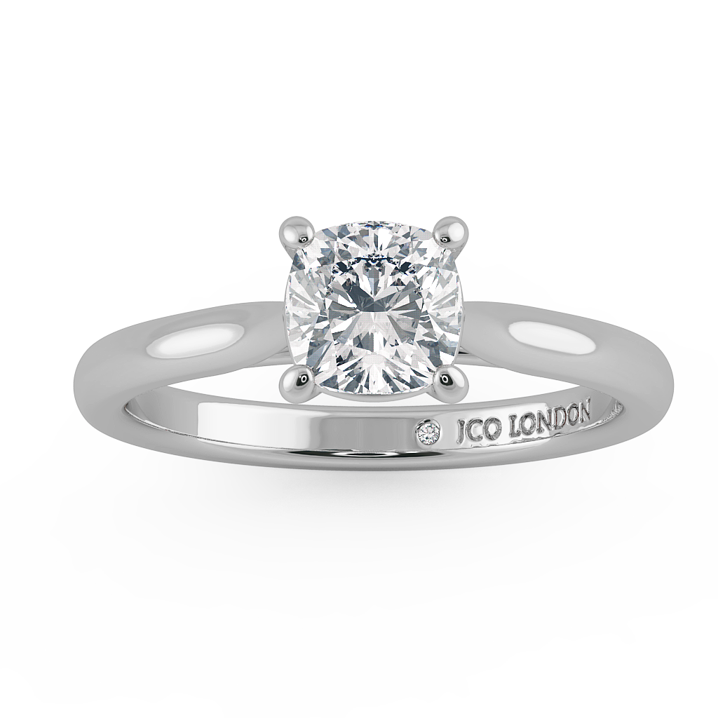 Cushion Solitaire Engagement Rings