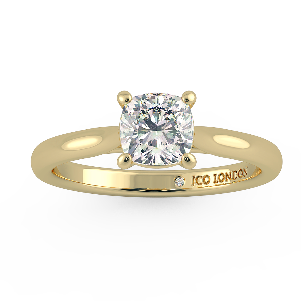 Cushion Solitaire Engagement Rings