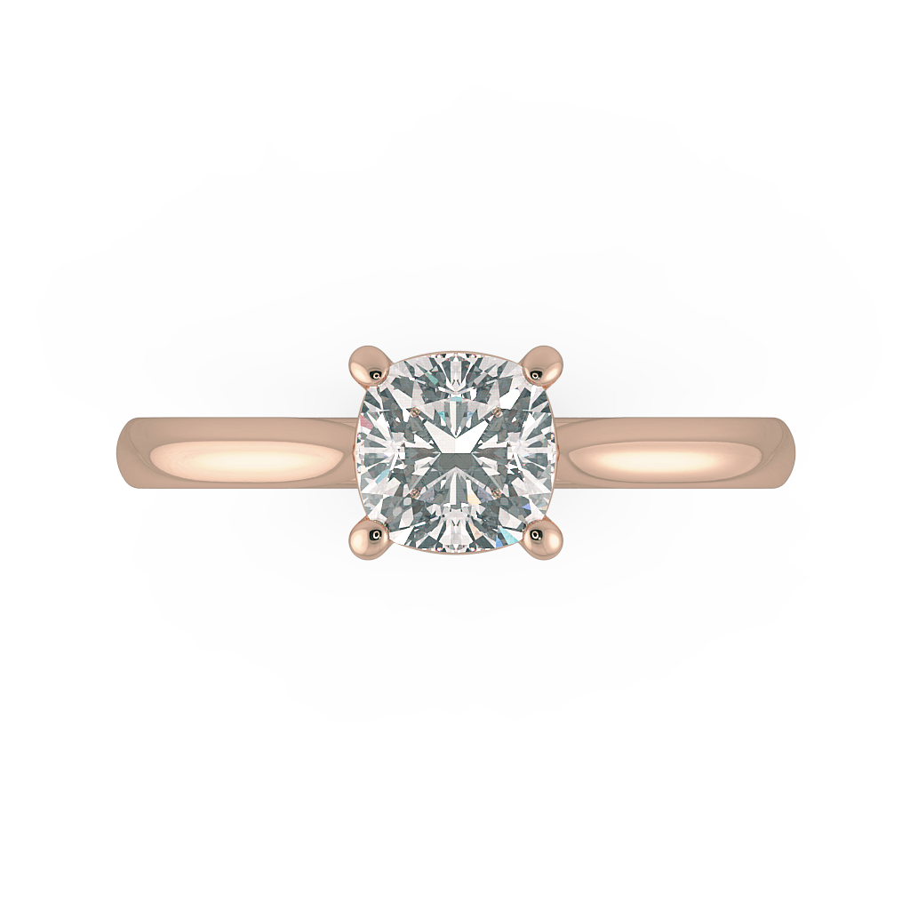 Cushion Solitaire Engagement Rings