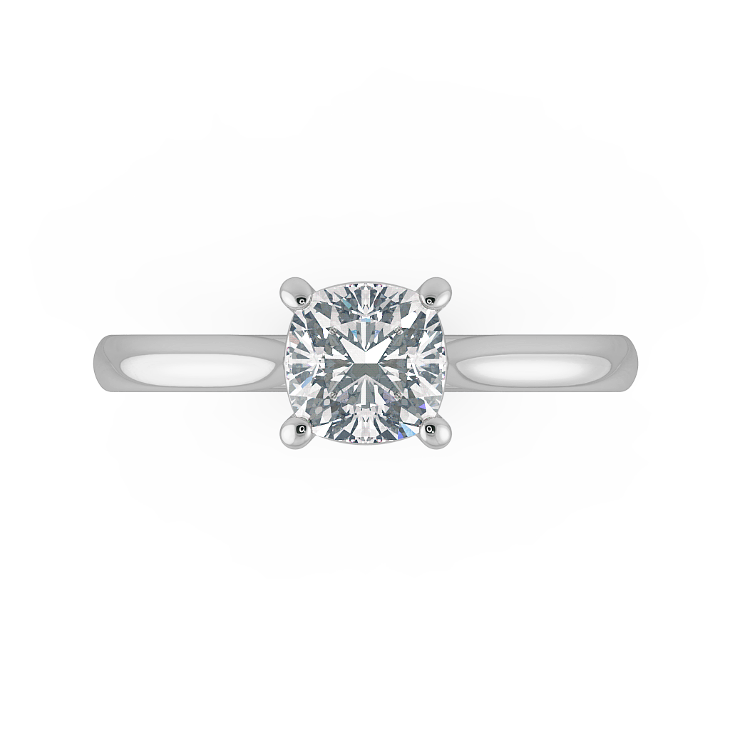 Cushion Solitaire Engagement Rings