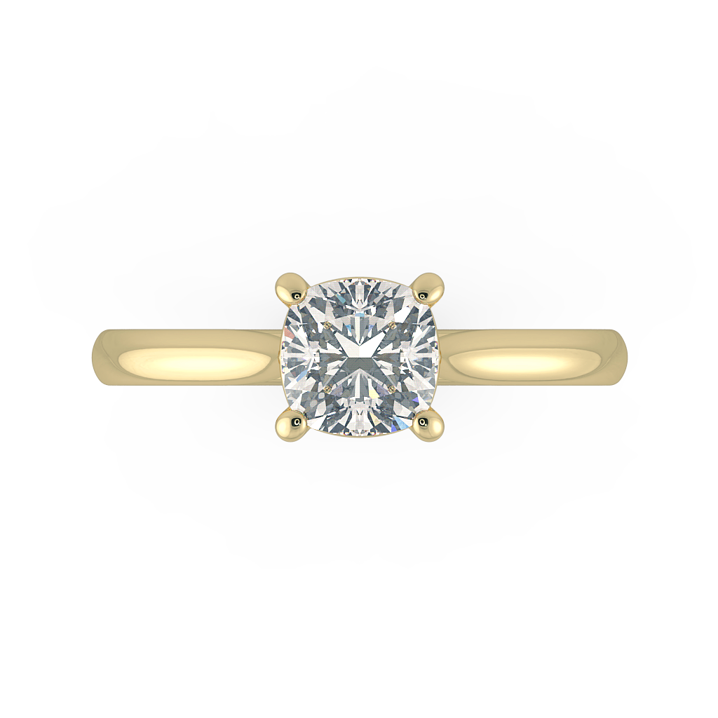 Cushion Solitaire Engagement Rings