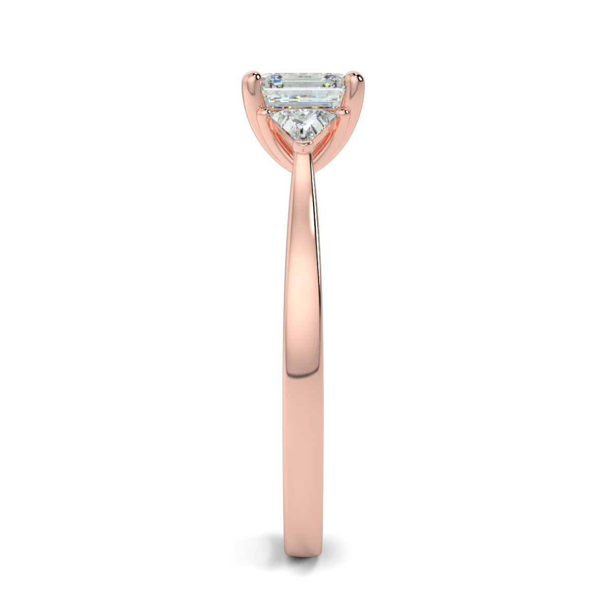 Asscher Three Stone Engagement Rings