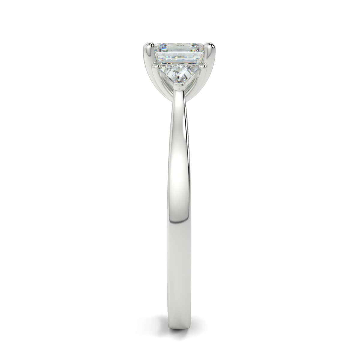 Asscher Three Stone Engagement Rings