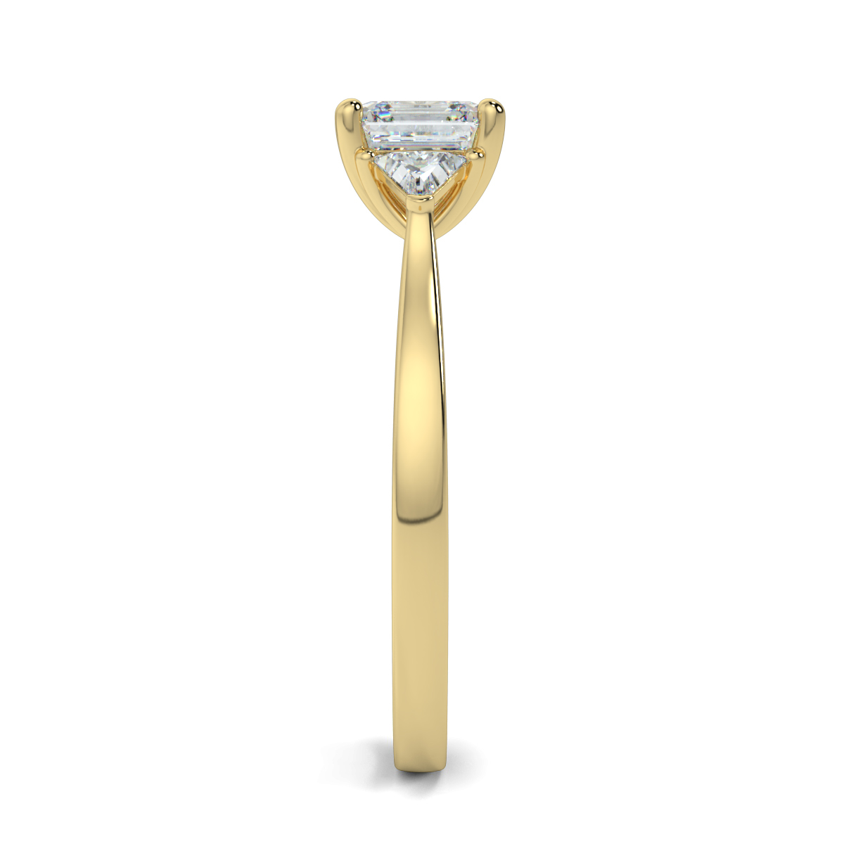Asscher Three Stone Engagement Rings