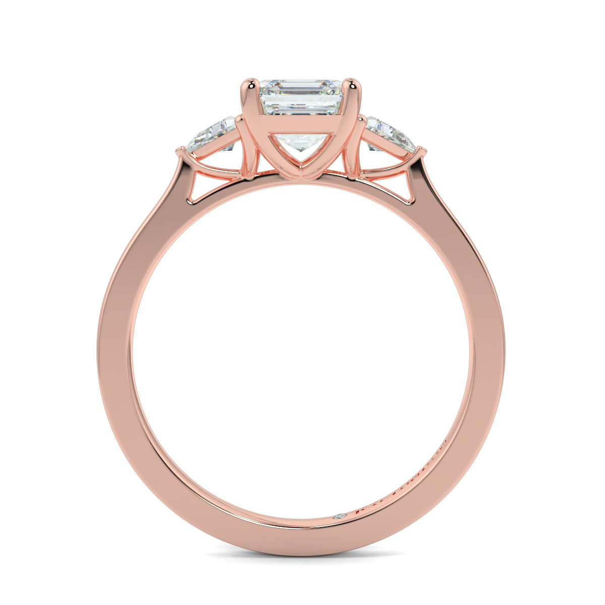 Asscher Three Stone Engagement Rings