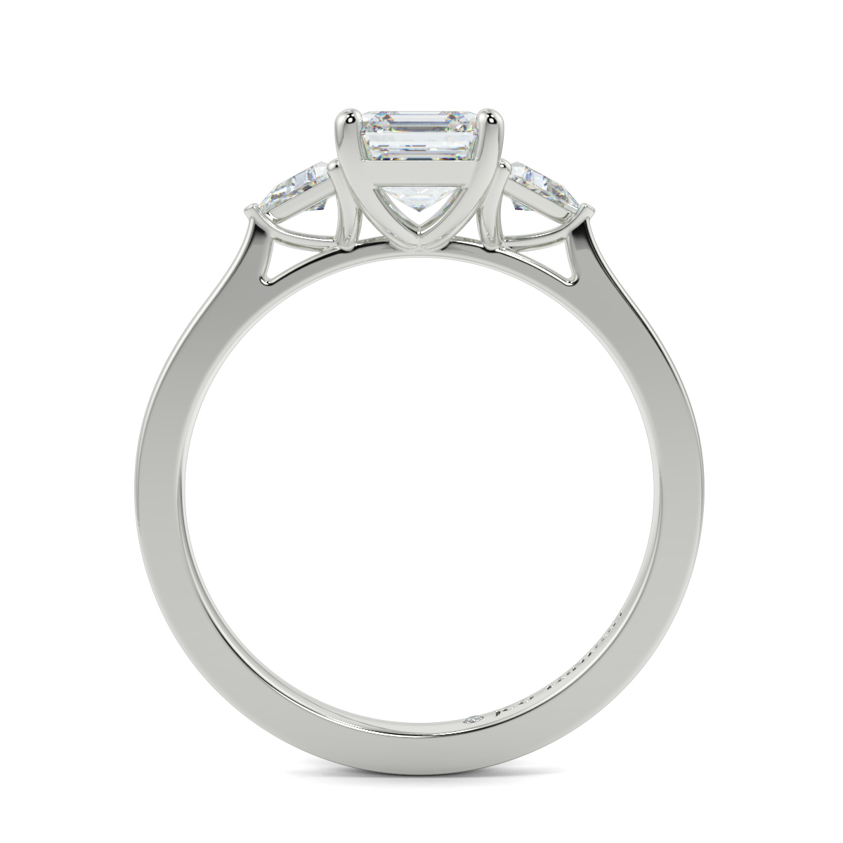 Asscher Three Stone Engagement Rings