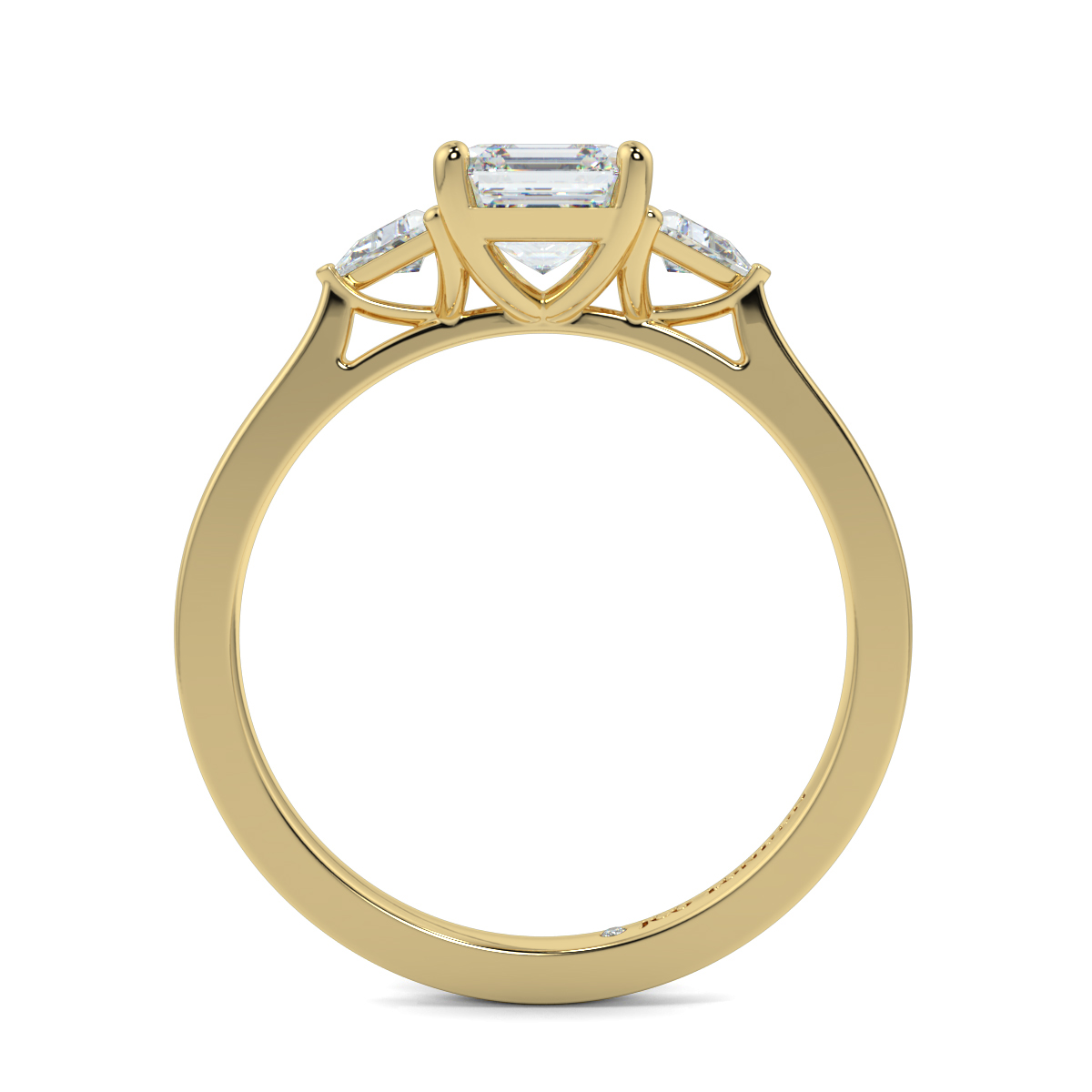 Asscher Three Stone Engagement Rings