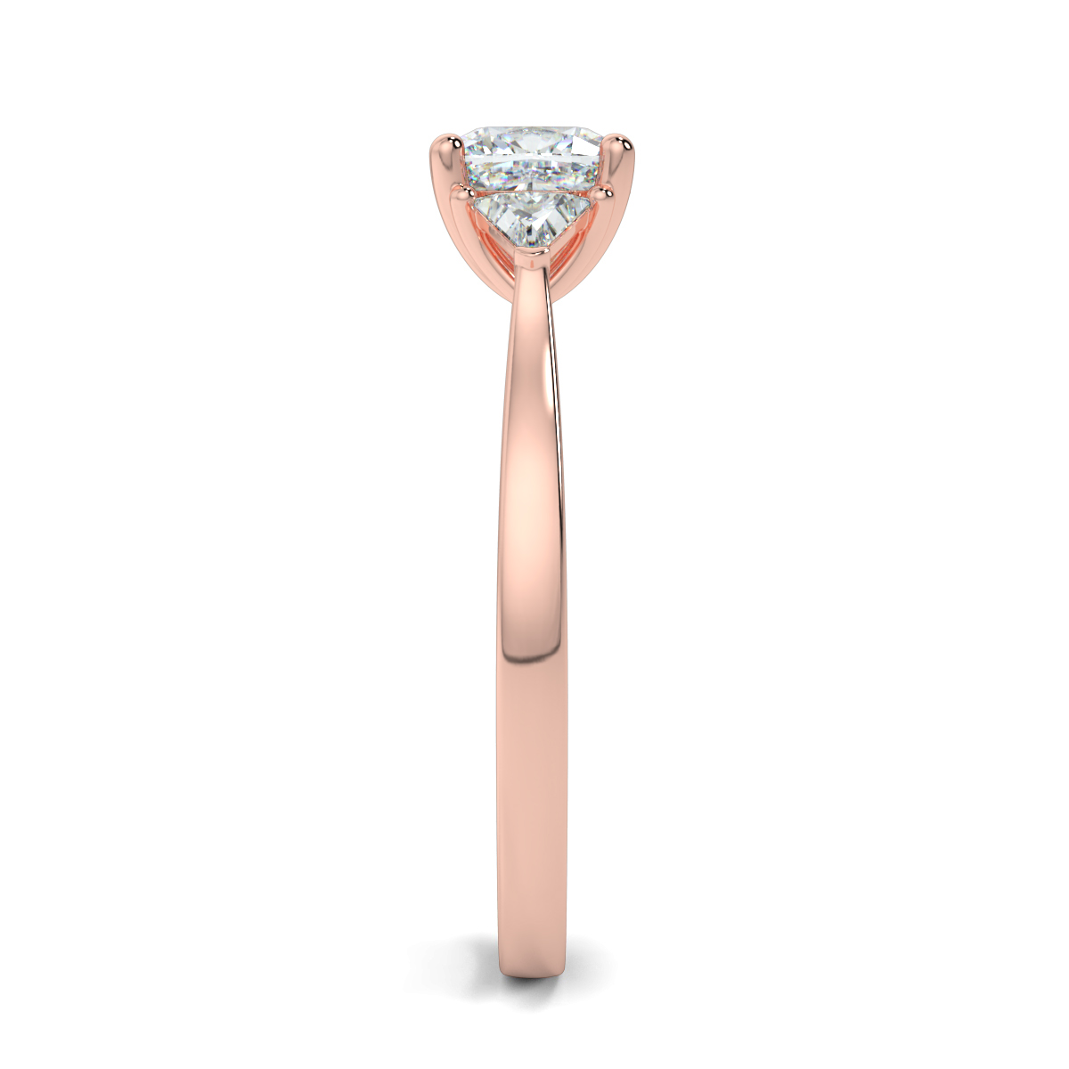 Cushion Three Stone Engagement Rings