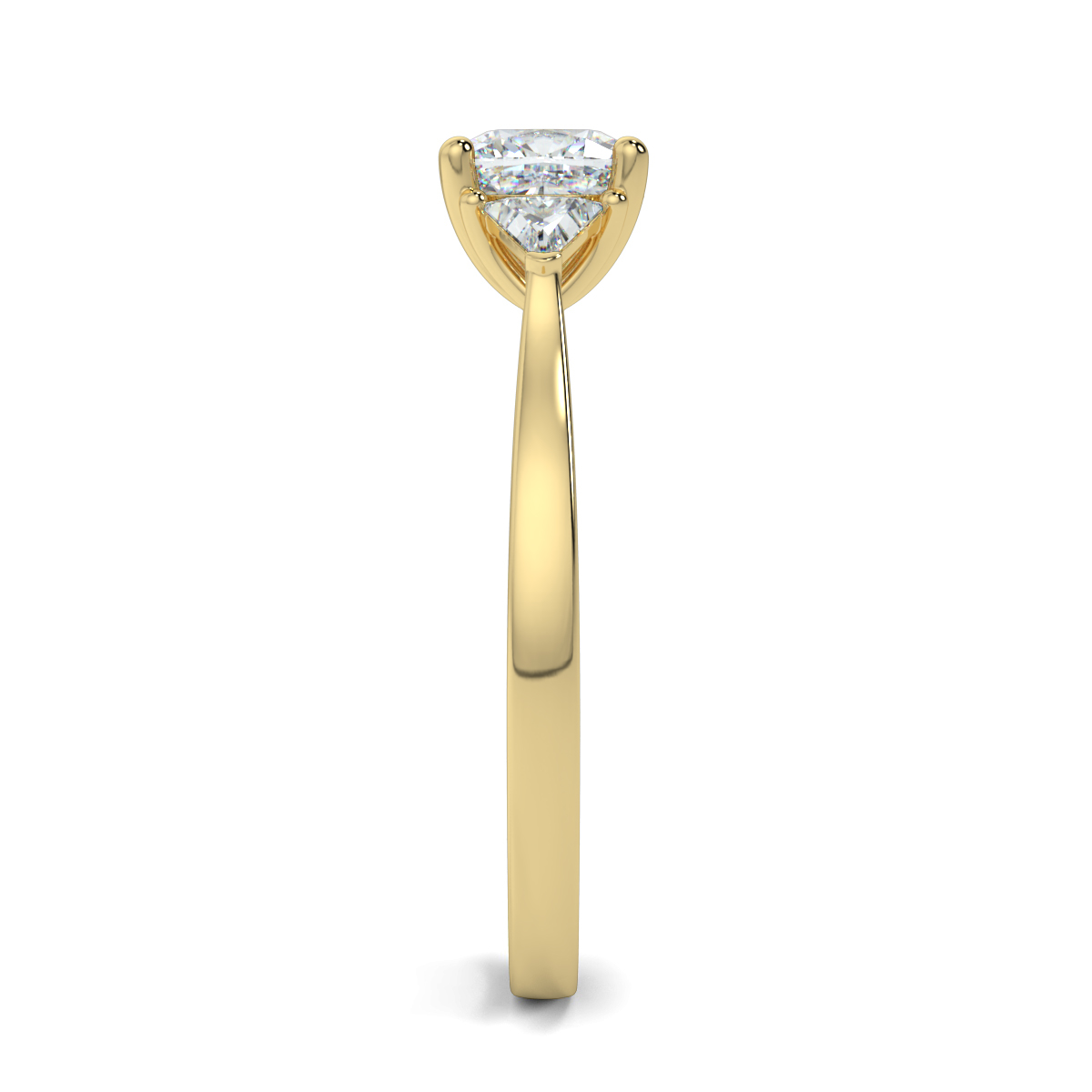 Cushion Three Stone Engagement Rings