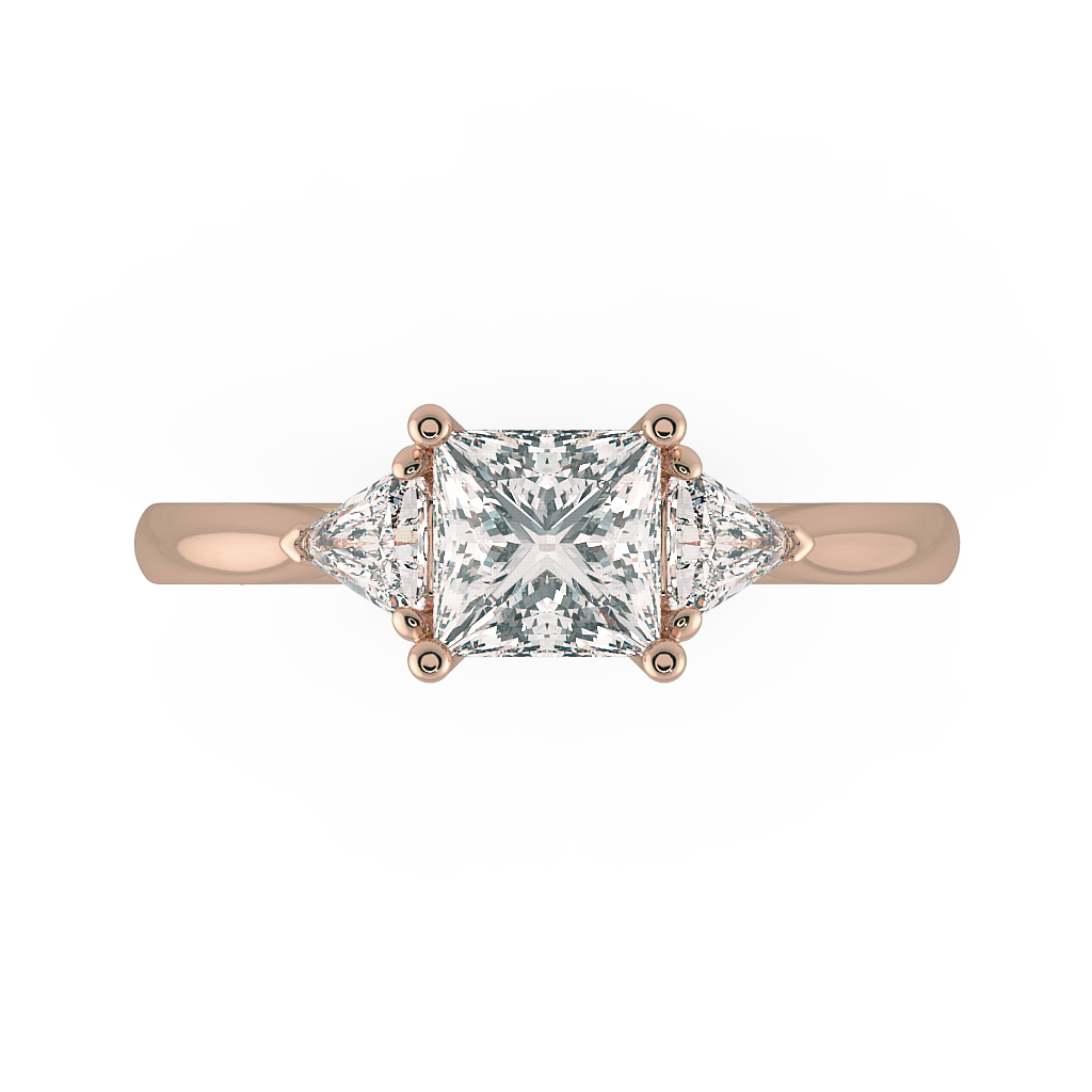 Princess Three Stone Engagement Rings