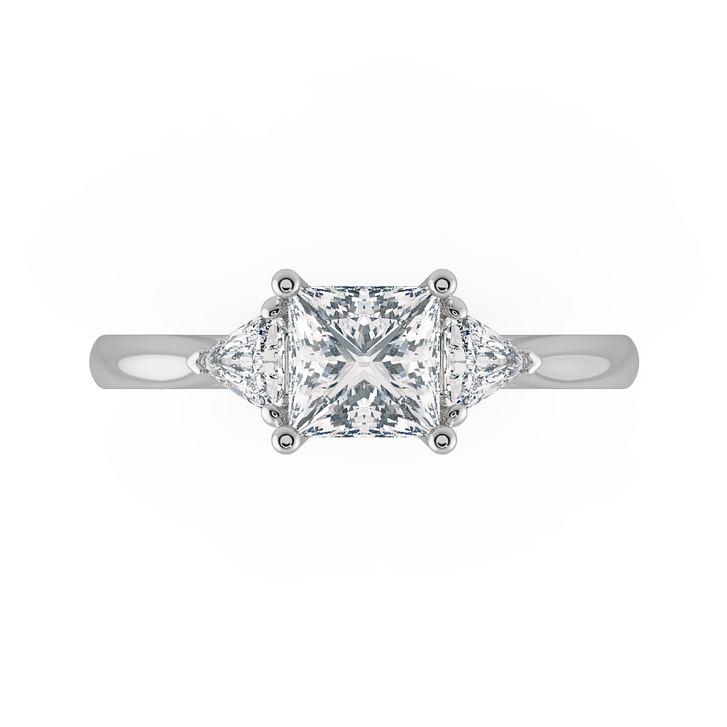 Princess Three Stone Engagement Rings