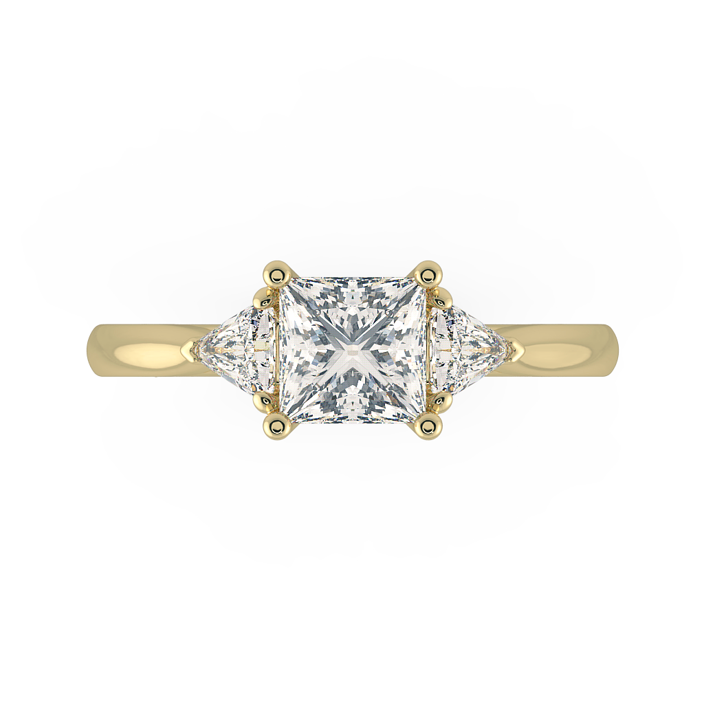 Princess Three Stone Engagement Rings