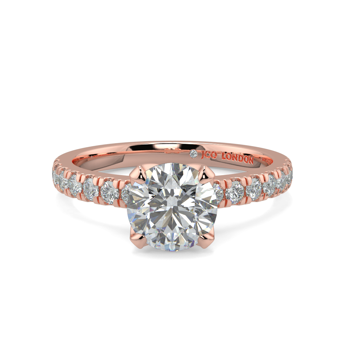 Round Shoulder Diamond  Engagement Rings