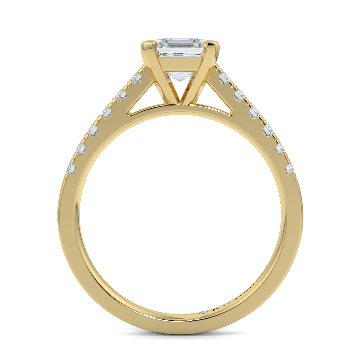 Asscher Shoulder Diamond  Engagement Rings
