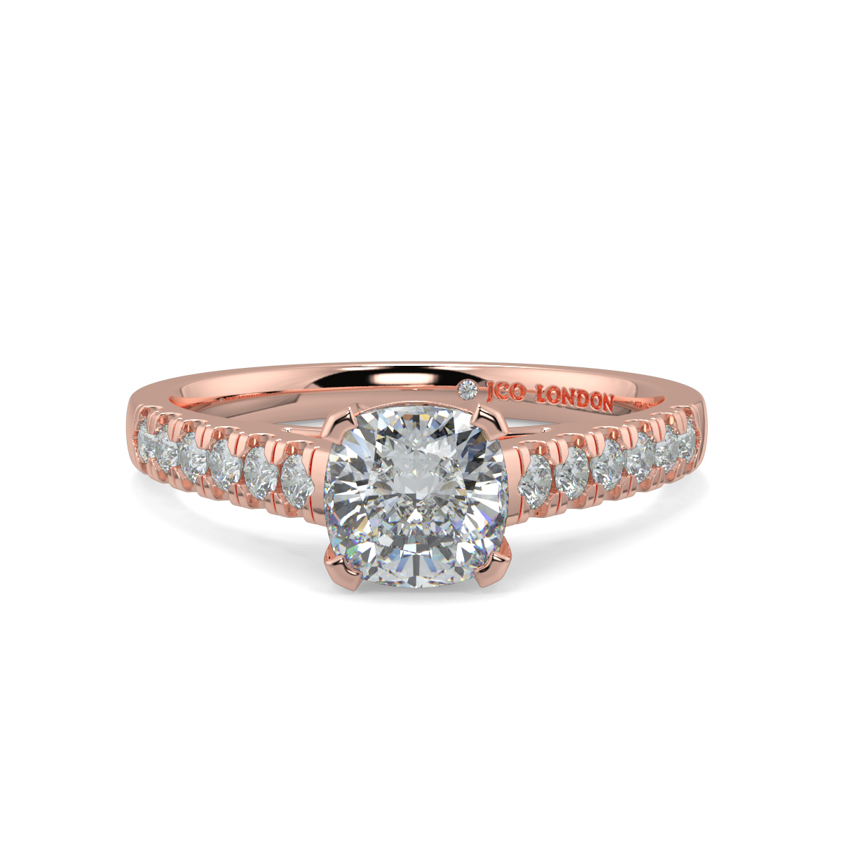 Cusion Shoulder Diamond  Engagement Rings
