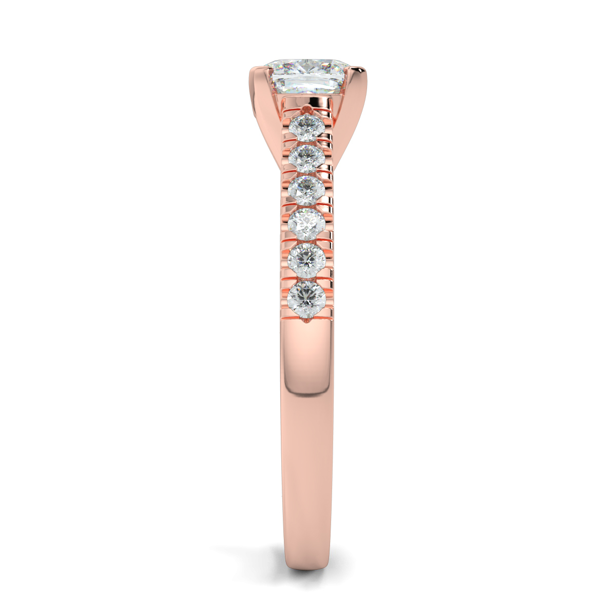 Cusion Shoulder Diamond  Engagement Rings