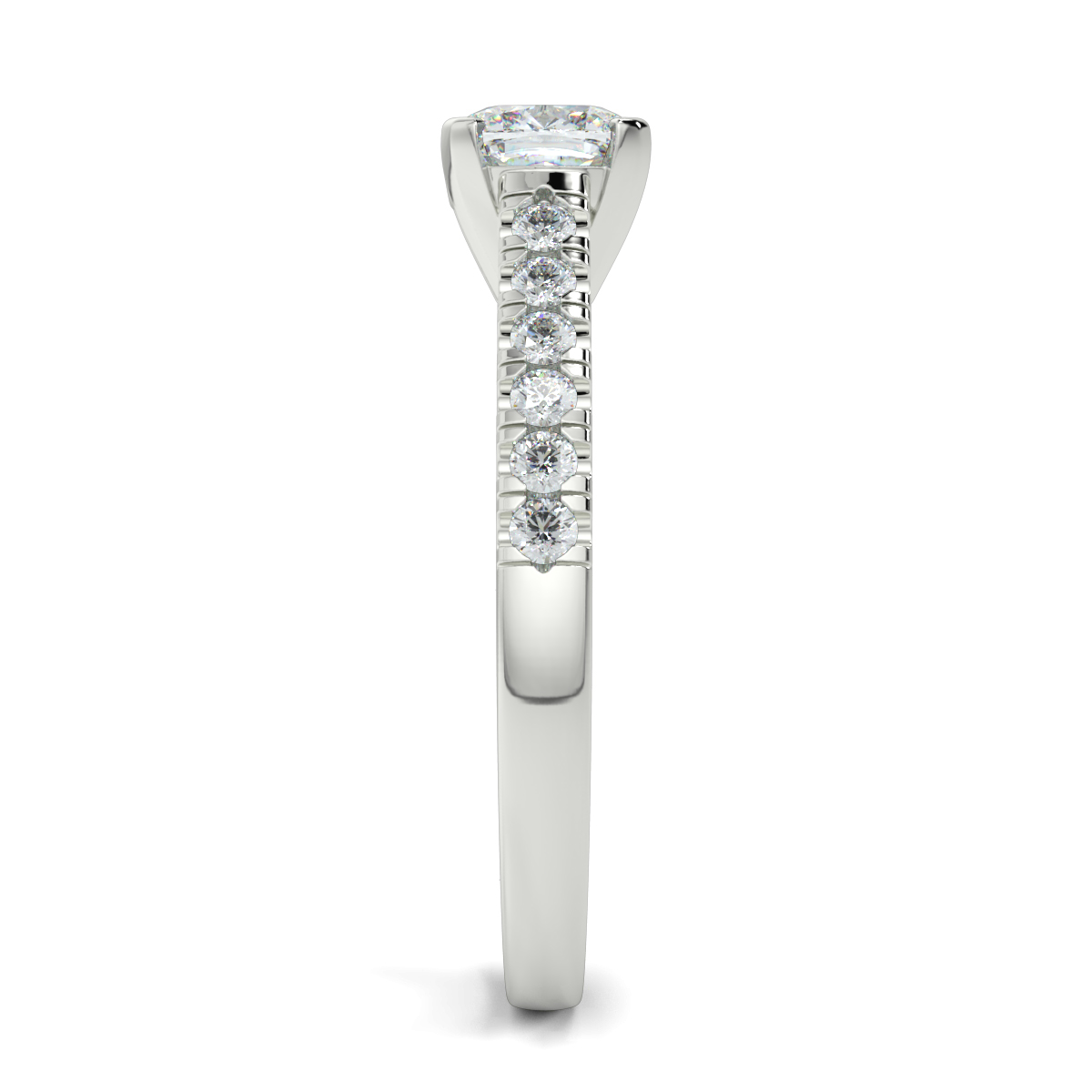 Cusion Shoulder Diamond  Engagement Rings
