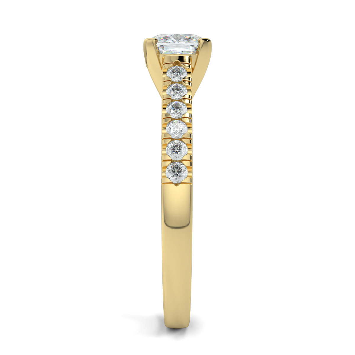 Cusion Shoulder Diamond  Engagement Rings