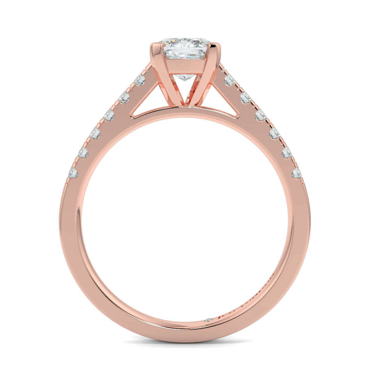 Cusion Shoulder Diamond  Engagement Rings