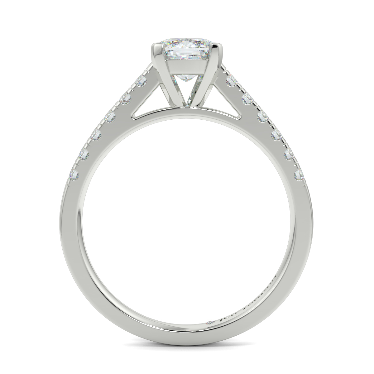 Cusion Shoulder Diamond  Engagement Rings