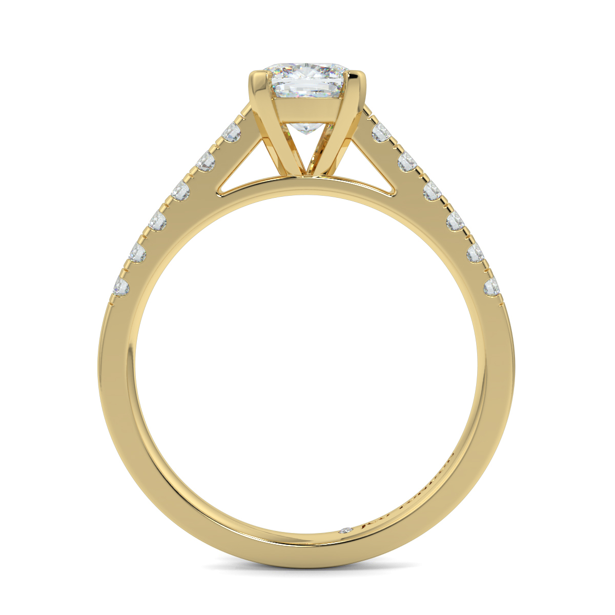 Cusion Shoulder Diamond  Engagement Rings