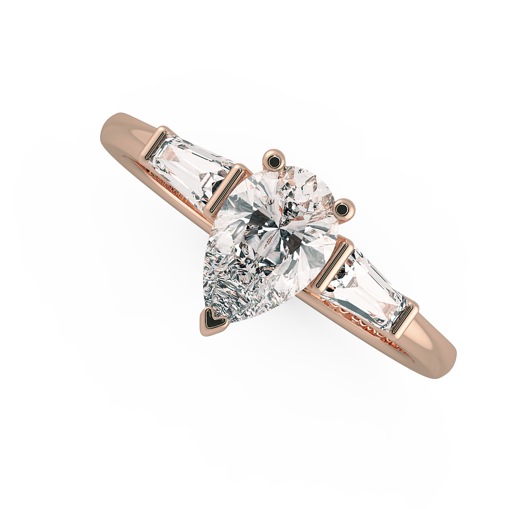 Pear Three Stone Engagement Rings