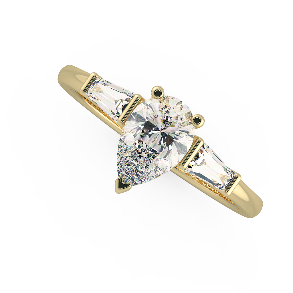 Pear Three Stone Engagement Rings
