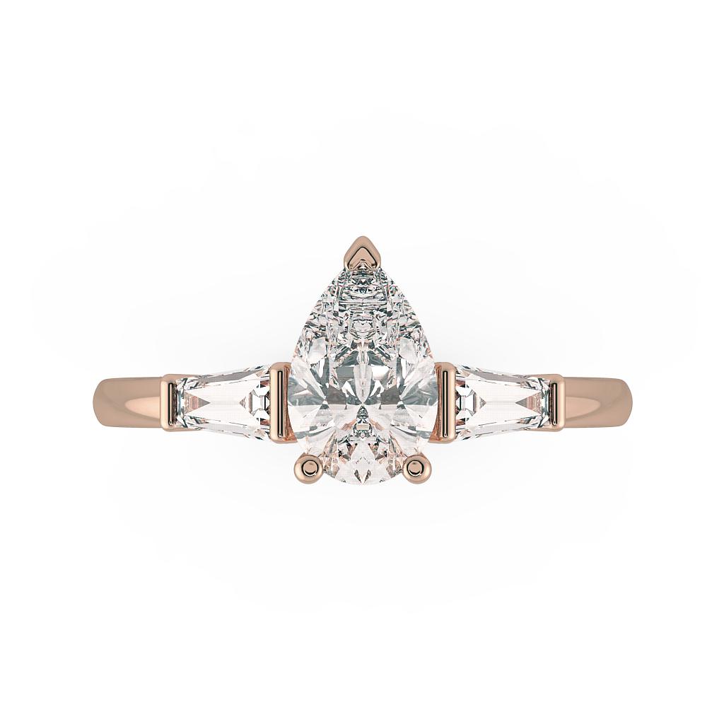 Pear Three Stone Engagement Rings