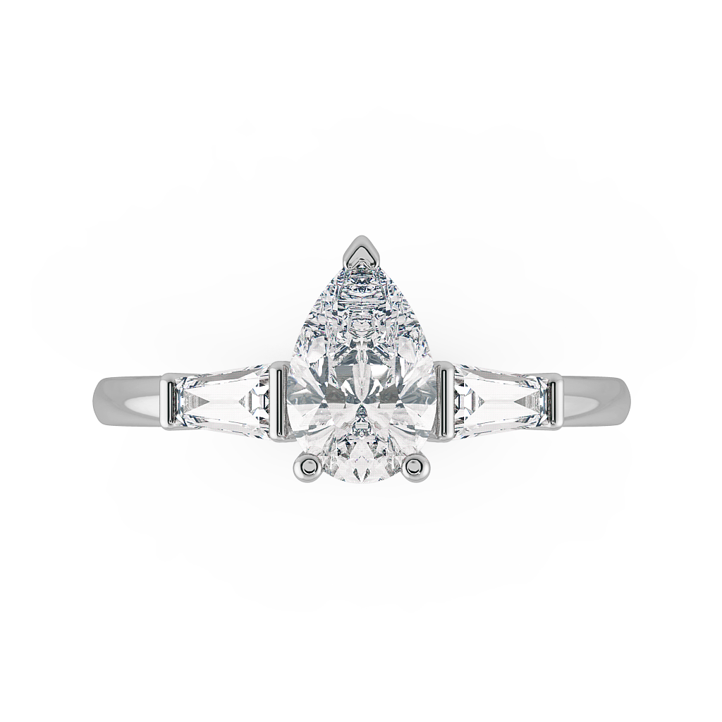 Pear Three Stone Engagement Rings