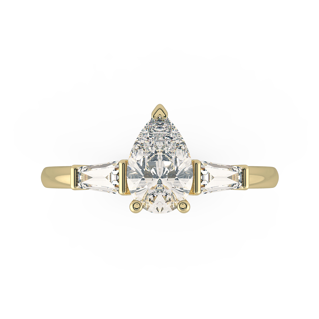 Pear Three Stone Engagement Rings