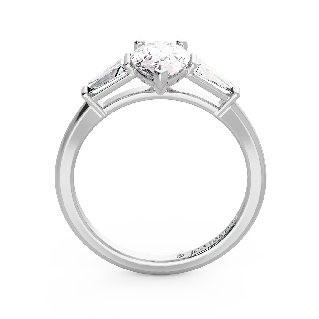 Pear Three Stone Engagement Rings