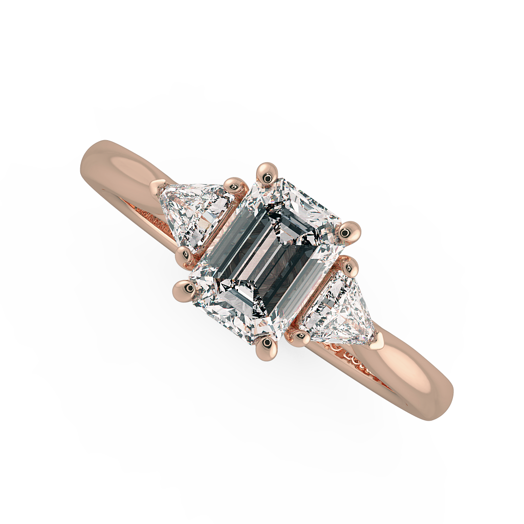 Emerald Three Stone Engagement Rings