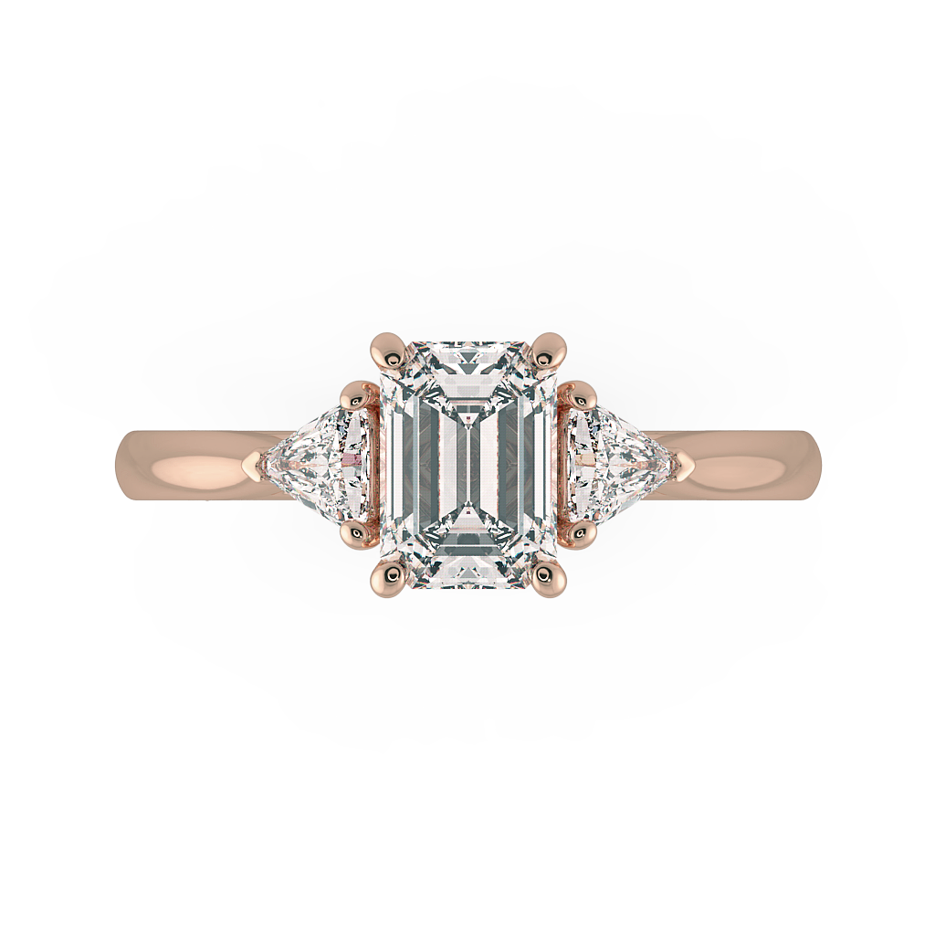 Emerald Three Stone Engagement Rings