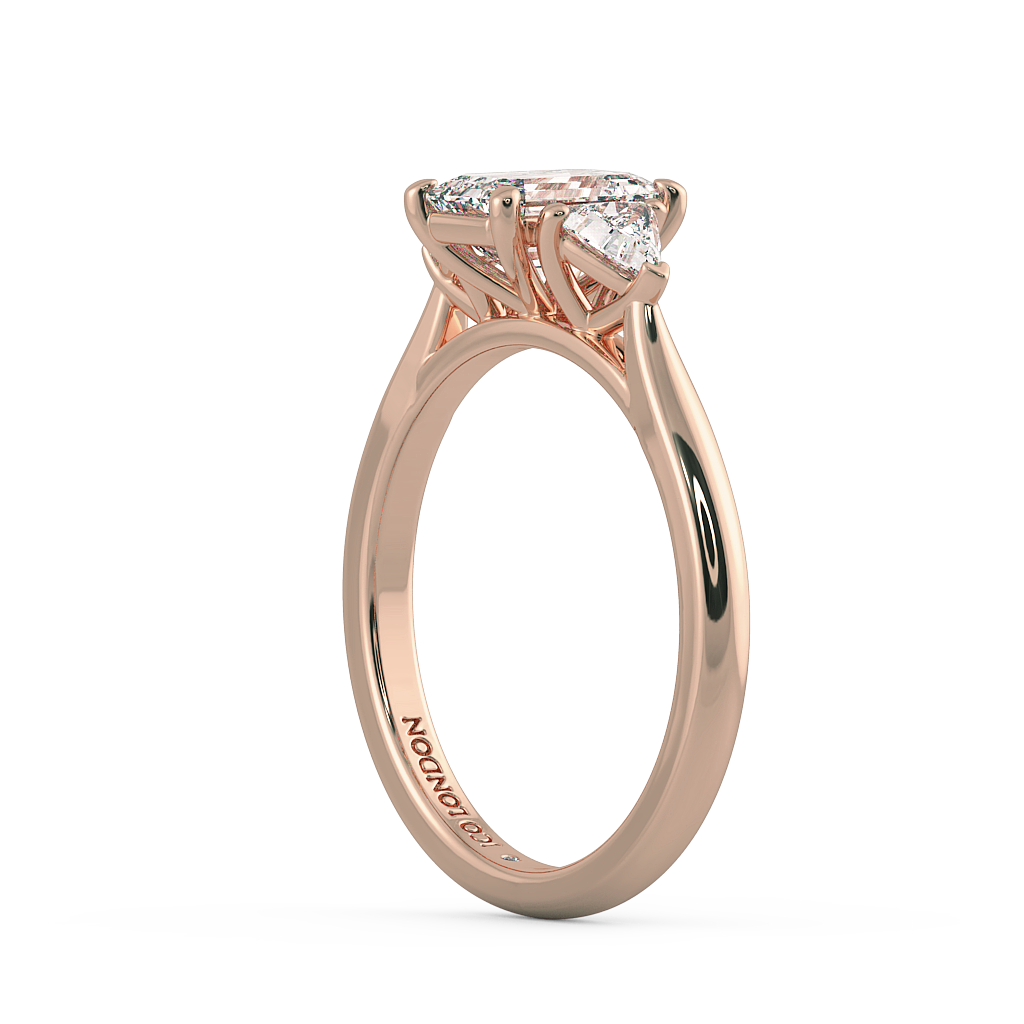 Emerald Three Stone Engagement Rings